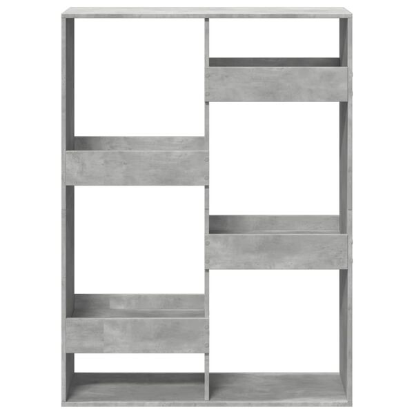 vidaXL Bookcase Concrete Grey Engineered Wood Medium Bookcase