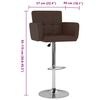 vidaXL Bar Stool Set of 2 Brown Artificial leather, Steel Footrest