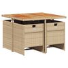 vidaXL Patio Dining Set Set of 4 Beige and Brown