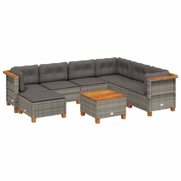vidaXL Garden Sofa Set Light Grey