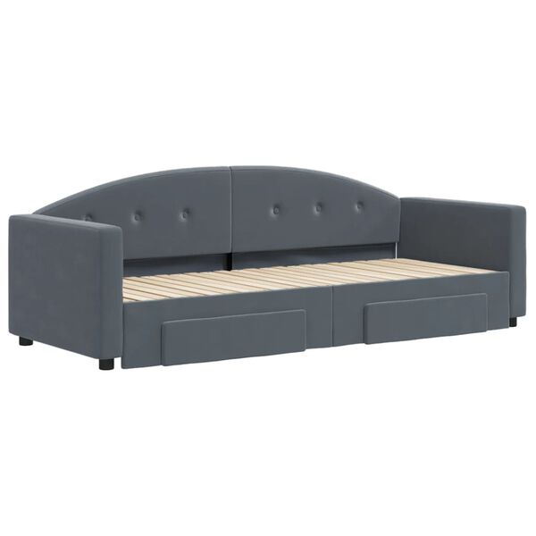 vidaXL Daybed With Trundle Dark Grey