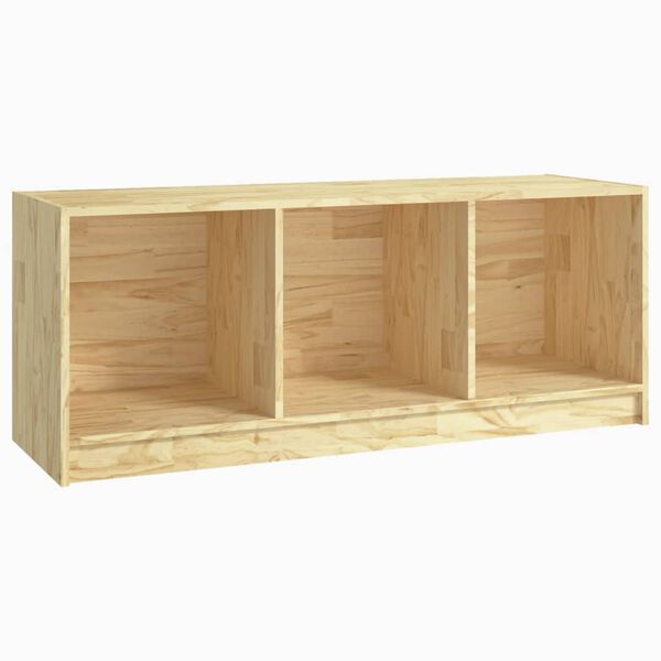 vidaXL TV Cabinet Natural Wood Solid Pinewood Medium TV Cabinet