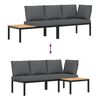 vidaXL Garden Sofa Set Black Powder-coated aluminum Medium Modular