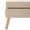 vidaXL Footstool Cream Fabric (100% polyester), solid pine wood, rubberwood