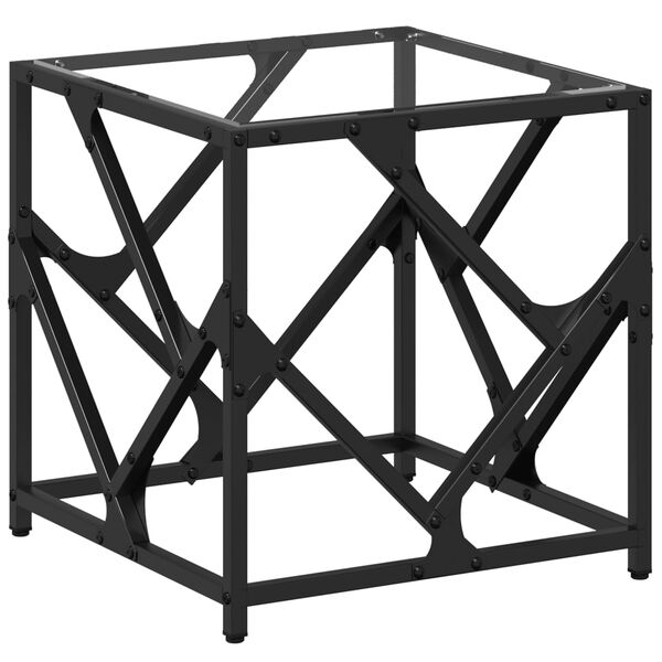 vidaXL Coffee Table Clear glass top with steel frame