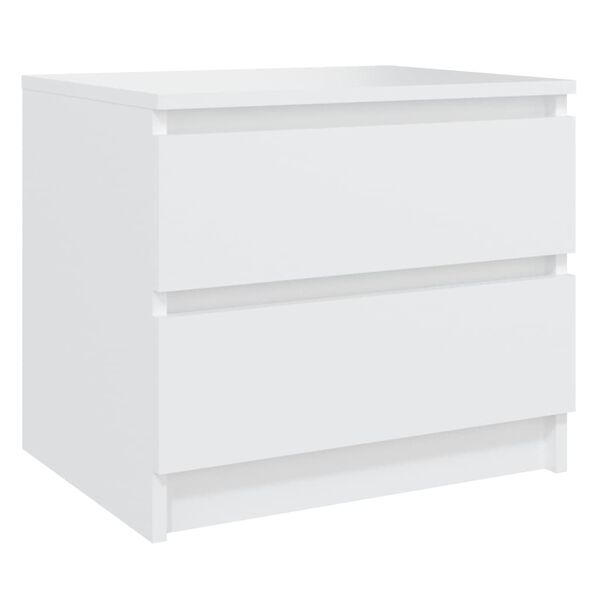 vidaXL Bed Cabinet White Engineered wood Medium Bed Cabinet