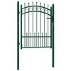 vidaXL Fence Gate with Spikes Steel 39.4x49.2" Green