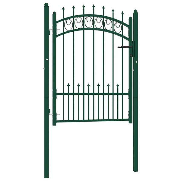 vidaXL Fence Gate with Spikes Steel 39.4x49.2" Green