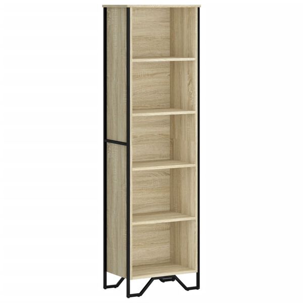 vidaXL Bookcase Sonoma oak Engineered wood, metal Medium Bookcase