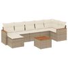 vidaXL Garden Sofa Set Beige PE rattan 8 Piece Adjustable Feet