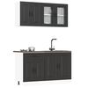 vidaXL Kitchen Cabinet Set Black Engineered wood Adjustable Feet