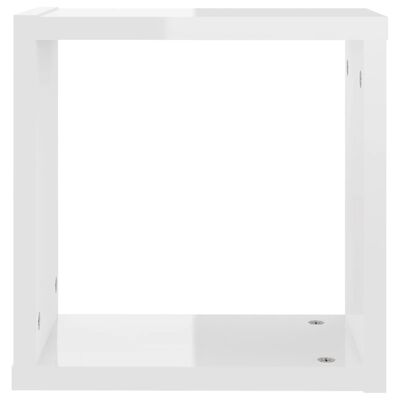 vidaXL Wall Cube Shelves 2 pcs High Gloss White 11.8"x5.9"x11.8"