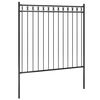 vidaXL Garden Fence Steel 5.6x4.9' Black