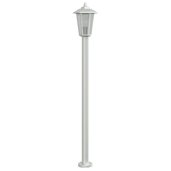 vidaXL Outdoor Floor Lamp Set of 3 Silver Stainless steel, Polycarbonate
