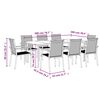 vidaXL 9 Piece Patio Dining Set Black Textilene and Steel