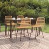 vidaXL Garden Dining Set Black Steel, Poly Rattan, Tempered Glass Medium