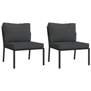 vidaXL Garden Chair Set of 2 Black and Gray