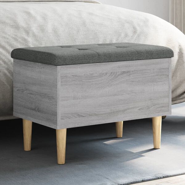 vidaXL Storage Bench Grey Sonoma Engineered Wood Medium Storage Bench