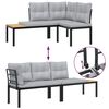 vidaXL Bench Set Black, Light Grey