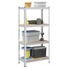 vidaXL 4-Layer Storage Shelf Silver Steel&Engineered Wood