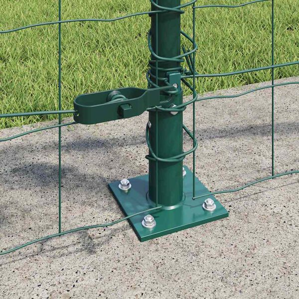 vidaXL Fence with Posts Green 39.4" x 393.7" Steel