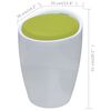 vidaXL Stool White, Apple Green ABS Plastic, Faux Leather Standard Stool