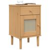 vidaXL Bedside Cabinet Brown Solid pine wood with UV varnish finish Small