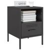 vidaXL Bedside Cabinet Black Cold-rolled Steel Small Adjustable Feet