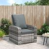 vidaXL Garden Reclining Chair Grey PE Rattan Single Sofa