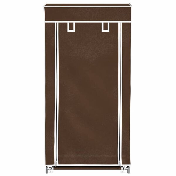 Fabric Shoe Cabinet with Cover 23" x 11" x 42" Brown