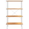 vidaXL Shelving Unit White and Oak Engineered wood, Steel Medium