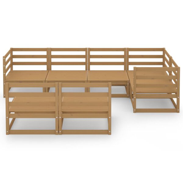 vidaXL Garden Lounge Set Honey Brown Solid Pine Wood Medium Modular