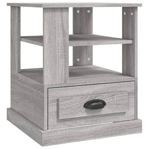 vidaXL Side Table Grey Sonoma Engineered Wood Medium Side Table