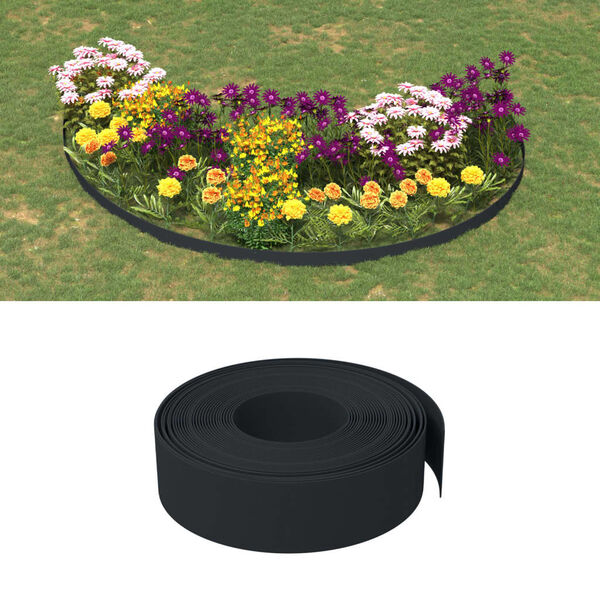 vidaXL Garden Edgings 4 pcs Black 32.8' 5.9" Polyethylene