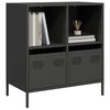 vidaXL Sideboard Black Cold-rolled steel Sideboard Rectangular