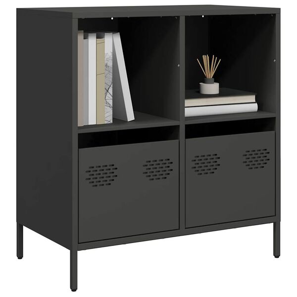 vidaXL Sideboard Black Cold-rolled steel Sideboard Rectangular