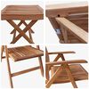 vidaXL Garden Lounge Set Folding 4 pcs Brown Solid Teak Wood