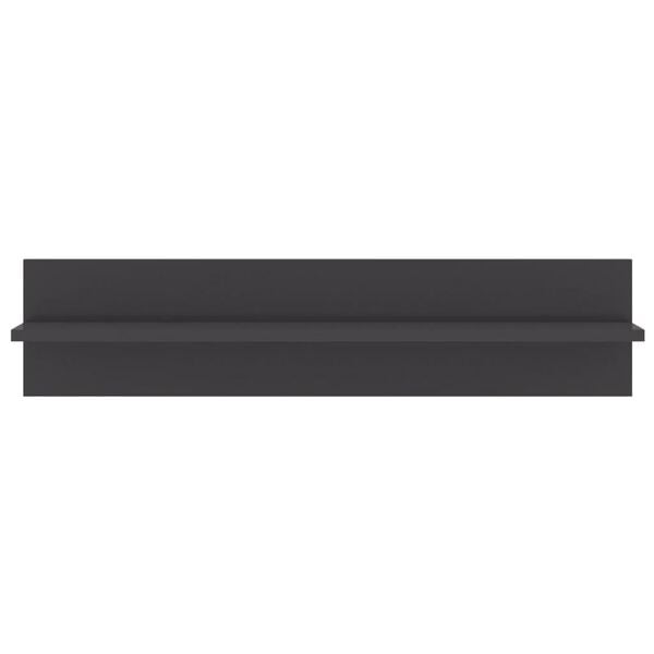 vidaXL Wall Shelf Set of 2 High gloss grey Engineered Wood Standard
