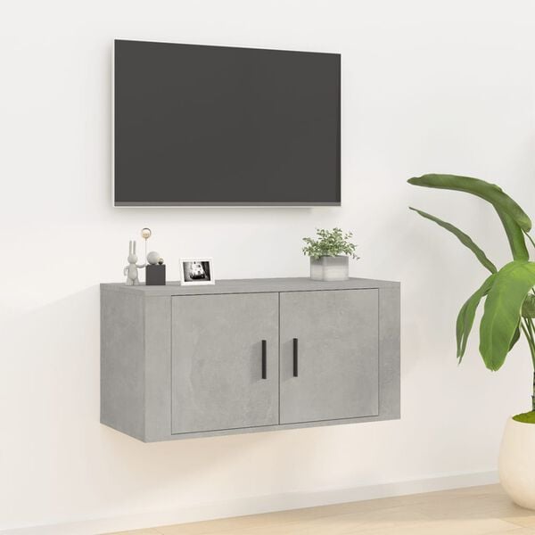 vidaXL Wall Mounted TV Cabinet Concrete Grey Engineered Wood Standard