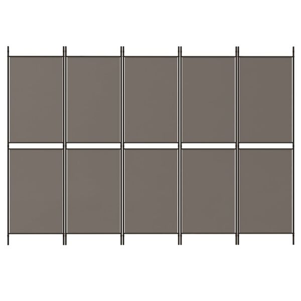 vidaXL 5-Panel Room Divider Anthracite 98.4"x70.9" Fabric