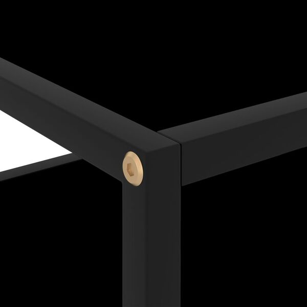 vidaXL Console Table Black Tempered glass, Powder-coated steel