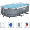 Bestway Swimming Pool Grey Metal frames, 3-ply walls Large