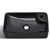 vidaXL Ceramic Bathroom Sink Basin with Faucet Hole Black