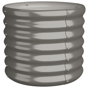 vidaXL Garden Planter Grey Powder-Coated Steel Medium Durable