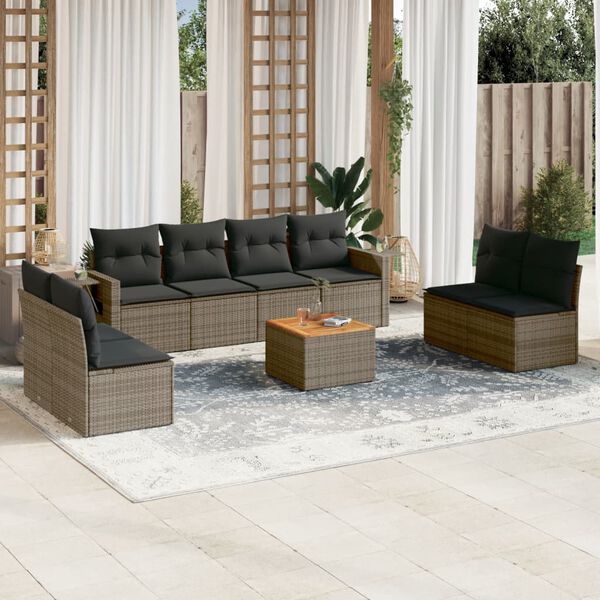 vidaXL Garden Sofa Set Grey