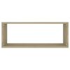 vidaXL Wall Shelf Set of 2 Sonoma Oak Engineered wood Medium