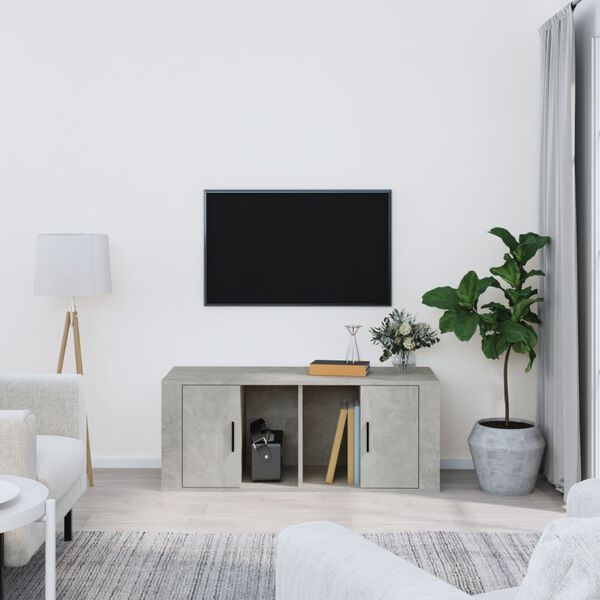 vidaXL TV Cabinet Concrete Grey Engineered Wood Medium TV Cabinet