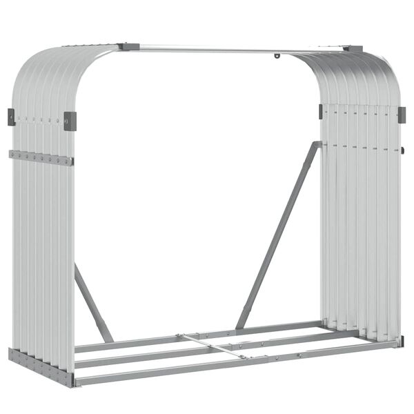 vidaXL Log Holder Silver 47.2"x17.7"x39.4" Galvanized Steel
