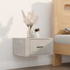 vidaXL Wall-mounted Bedside Cabinet Concrete Grey Engineered wood Medium