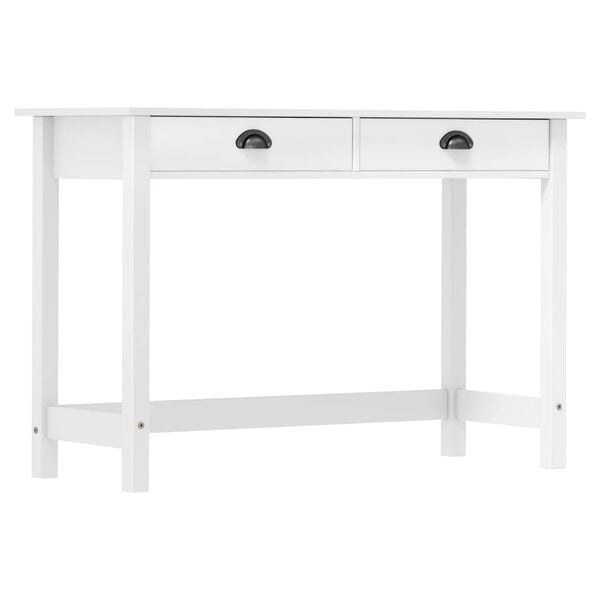 vidaXL Console Table White Solid pine wood Compact Rectangular